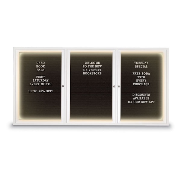 Indoor Enclosed Combo Board, 42"x32", Black Frame/Black Porc & Pearl